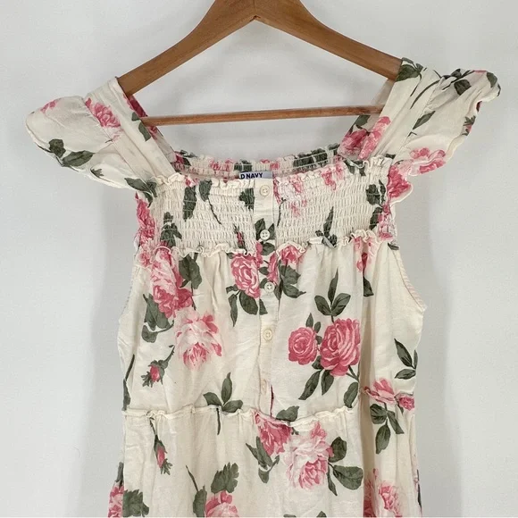 Old Navy Floral Maxi Dress - Cream and Pink - Picture 3 of 12